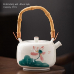 K&auml;sitsi maalitud Jaapani stiilis t&otilde;stev teekann Kung Fu teekomplekt filtriga J&auml;mekeraamiline lilla savikann Keraamiline teekann Puer