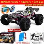 Uus nelikveoline suure vastupidavusega 80 km/h nelikveoline RC-auto maastikuauto 4x4 RC 1:16 t&auml;ismahus kiiret Big Foot Fast Drift v&otilde;idus&otilde;iduautot lastele With 1B punane