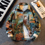 Meeste Ameerika Vintage Van Goghi &Otilde;limaaliga S&auml;rk Meeste Pikak&auml;iguline Kunstitudengist S&auml;rkjakk M gray