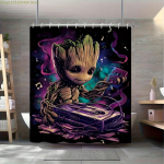 Marveli mustriga du&scaron;ikardin, ideaalne privaatsuseks, pidulik vannitoa sisekujundus, koduseinte vaheseinakardinad, konksudega eraldamiseks 120x180cm black