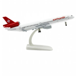 Swiss Airlines MD-11 Lennukimudel 20CM M&otilde;&otilde;tkava Lennuk Metallisulam Klassikaline Viimistlus Staatiline Kogutav Lennuk Kaunistus Kingitus N&auml;idis valge/punane