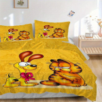 3 tk Odie & Garfield Voodipesukomplekt - Sisaldab tekikotti ja padjap&uuml;&uuml;re, Sobib k&otilde;ikideks aastaaegadeks F050 135x200cm