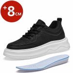 8CM N&auml;htamatud K&otilde;rgust Suurendavad Kingad Unisex Moodsad Vabaaja Tossud Lifti Platvormikingad Meestele Naistele Mugavad T&otilde;stvad Spordijalatsid 37 must