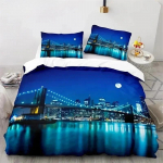 Vabadusesamba tekikott Kuninglik Suurus Mikrokiud Maailmakuulus Ehitis Voodipesukomplekt New Yorgi Maam&auml;rk Linnavaade Tekikate EU single(135x200cm)