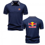 Red Bull Kevad/suvi Meeste Jacquard-krae Polo S&auml;rk Vabaaja K&otilde;rge kvaliteediga Tencel &Uuml;hev&auml;rviline L&uuml;hikeste varrukatega T-s&auml;rk S