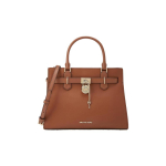 MICHAEL KORS Hamiltoni seeria Klassikaline nahast lukuga k&auml;e- ja &otilde;lakott Crossbody Keskmine Naiste Nahast Pruun pruun