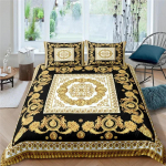 Kodu elamine Luksuslik 3D kuldne l&otilde;vi voodipesukomplekt Mugav tekikoti komplekt Poiste voodipesukomplekt Kuninganna ja kuningas EL/USA/AU/UK suurus EU single(135x200cm)
