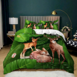 Metsaloomade tekikott Giraffe Sika Deer voodipesukomplekt Safari Animal Zoo Beeding Double Queen King Pol&uuml;ester Qulit kate EU single(135x200cm)