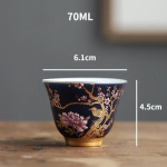 Keraamiline teetasside komplekt Sinine Kuldse maaliga Meistertass Teelaua tarvikud Kung Fu teekomplekt Loovad k&auml;sitsi maalitud teetassid 1pcs