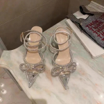 Uus mood Glitter rhinestones naiste pumbad, kristallist vibus&otilde;lme siidist terava varbaga pandla rihm &otilde;hukesed k&otilde;rged kontsad peokingad 35 h&otilde;be