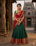 L&otilde;una-India stiilis etniline Lehenga Choli komplekt Bollywoodi naiste Lehenga Dupatta komplekt punane must v&auml;rv