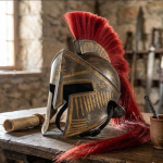 Sparta Kiiver K&auml;sit&ouml;&ouml;na Valmistatud Terasest Kiiver Muistne Kreeka S&otilde;dalane Cosplay LARP Kantav Kiiver black