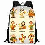Tr&uuml;kitud Wallace & Gromit Koolikott, Algkooli Multikakujuline Moodne Vabaajaseljakott 16inch backpack