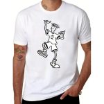 Fido Dido Vintage Naljakas &Uuml;lem&otilde;&otilde;duline T-s&auml;rk Poistele, &Uuml;mmargune Kaelaava, Pikkade Varrukatega, Tr&uuml;kimuster, Vabaaja Stiil, T&auml;iuslik Kogu Hooajaks, Suur Suurus 5XL valge