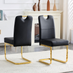 2 musta paksust s&ouml;&ouml;gitooli komplekt sisseehitatud vedrupakettide ja ergonoomilise disainiga - mugavuse ja elegantsi t&auml;iuslik kombinatsioon 56 x 43 x 97 cm must