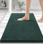 Olanly Chenille Vannitoamatt libisemiskindel vannimatt pehme du&scaron;ivannimatt p&otilde;randavann kohev pikk karvane vannitoa jalavaip mikrokiudvaip 51X76cm roheline