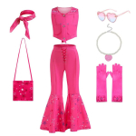 T&uuml;drukute Kauboi Kleit 2-12 Aastat V&auml;ikelaste Kost&uuml;&uuml;m Cosplay Riietus Halloweeni Riided 4T (Tag 120) pink
