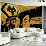Wolves FC Seinakate Esteetiline Seinale Riputatav Tr&uuml;kitud Kangast Tekk Dekoratiivsed Katted Magamistuppa Elutuppa Kodu Dekooriks 180cm x 230cm
