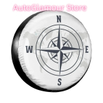 Kompassi logoga varuratta kate Mitsubishi Pajero jaoks Kohandatud suund Tolmukindel auto veljekatted 14 15 16 17 tolli 14inch white