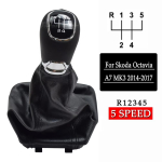 Skoda Octavia A7 MK3 2014 2015 2016 2017 Manuaalsele 5/6-k&auml;igulisele autole K&auml;igukangi nupp PU-nahast tolmukattega Auto-stiil