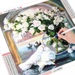 HC T&auml;iskandiline puur Teemantv&auml;rvimiskomplekt lill DIY ristpistes kodukaunistus 20*20 cm