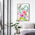 Teemantmaaling t&auml;ispuur &uuml;mmargune lill Teemant isetehtud Teemanttikandid Taim Rhinestones pildid 20X30CM