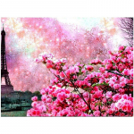 Teemantmaal Tikand Rhinestones n&auml;put&ouml;&ouml; Romantiline kirsi&otilde;ied &uuml;mmargune kodukaunistus 20X30CM