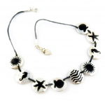 Dolce Vita [E1569] - Collier Cr&eacute;ateur 'Clio' Noir Argent&eacute; must