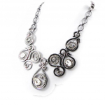 NOA [I2233] - Collier Cr&eacute;ateur 'Sissi' blanc argent&eacute; valge