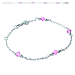 Les Tr&eacute;sors De Lily [J3072] - Bracelet Argent 'Clara' rose argent&eacute; (rhodi&eacute;) - 4 mm Heleroosa