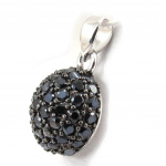 Les Tr&eacute;sors De Lily [J9552] - Pendentif Argent 'Joyaux' noir must