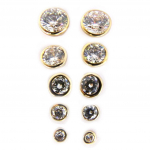 Les Tr&eacute;sors De Lily [M1098] - 5 paires de boucles plaqu&eacute; or 'Unique' blanc (2 &agrave; 6 mm) valge