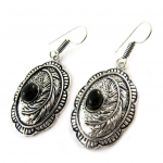 Les Tr&eacute;sors De Lily [N8293] - Boucles 'Navajos' noir argent&eacute; must