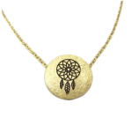 7bis [Q6132] &ndash; k&auml;sitsi valmistatud kullast Boho kaelakee (unen&auml;op&uuml;&uuml;dja) &ndash; 12 mm kuld