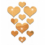 10 tk 3D-akr&uuml;&uuml;list s&uuml;damekujuline peegelseinakleebised Plastikust eemaldatav s&uuml;damekujuline seinaplakat Elutoa magamistoaga kodukaunistus