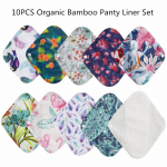 10 tk orgaaniline bambusest p&uuml;ksiriide Mama riidest menstruatsioonipadjad korduvkasutatavad h&uuml;gieenipadjad 10Pcs Light random