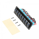 8 Gang Marine Boat Rocker l&uuml;lituspaneel, 12V/24V veekindel RV LED-l&uuml;lituspaneel autoveokite meres&otilde;idukile must