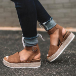 Kiilud Leopard Retro Peep Toe Sandaalid Naiste Suvemood Sandaalid Pandral Rihm 40 pruun