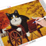 Teemantmaaling kassi t&auml;isruudukujulise teemanttikandiga s&uuml;giskomplekt Mosaiik-loomade sisekujundus koduks Full Round 20X30CM