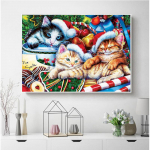 5D DIY teemantmaalikomplekt j&otilde;uludeks k&auml;sitsi valmistatud kingitus t&auml;isruudukujulise teemanttikandiga m&uuml;&uuml;k loomamosaiik kodukaunistus Full Round (20X30CM)