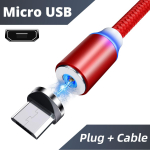 Led 2.0A USB laadija kaabel C-t&uuml;&uuml;pi kaabel Micro USB mobiiltelefoni kiirlaadimine Micro punane