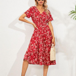 Laia &auml;&auml;rega suvekleit, pehme pastoraalne suvekleit naistele lilleprintidega pastoraalne kleit rannale XL valge