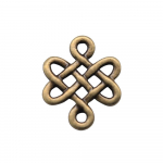 20 tk Hiina s&otilde;lm Lucky Knot Connector amulettide kaelakee naistele, antiikne pronksv&auml;rv 17x14 mm