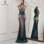 Seksikas s&uuml;gava V-kaelusega merineitsi &otilde;htukleidid Vestidos Formales Vestidos De Fiesta Robe De Soiree De Mariage L roheline