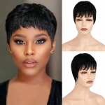 MISSQUEEN Fashion naiste l&uuml;hikesed mustad sirged naturaalsete juustega t&auml;isparukas Naturaalsetest juustest kuumakindel igap&auml;evaseks kantud parukas 6inches