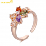 SACE GEMS Klassikaline luksuslik mitmev&auml;rviline tsirkoonist s&otilde;rmus naiste ehted pulmalubaduse peokink open