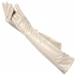 Kvaliteetsed naiste v&auml;rvi lambanahast nahast kindad pikkus 47cm Talvise sooja moe pikad kindad 8