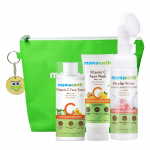 Mamaearth Looduslik Puhastus- ja Toonimiskomplekt tasuta kotiga( C-vitamiin - N&auml;opesuvaht 100ml + C-vitamiini toonik 200ml + Mitsellaarne vesi vahutav meigieemaldaja 150ml)