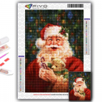 Ristpistekomplekt DIY teemanttikandid j&otilde;ulupuu J&otilde;uluvana lumememm teemantmaal Kodukaunistus Full Round 20X30CM