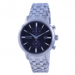 Citizen Classic Chronograph must sihverplaadiga roostevabast terasest Eco-Drive CA7060-88E meeste k&auml;ekell must